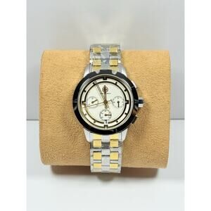 Tory Burch The Tory TBW1052 Cream Dial Chronograph Stainless Steel Women’s Watch